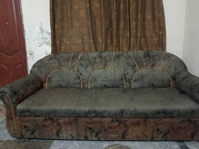 2 single Bed with Mattress & 5 seater Sofa Set