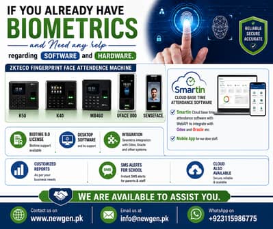 Zkteco Biotime Smartin Cloud base time Attendance software license avl