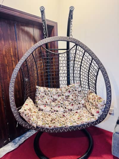 Double Seater Swing Jhoola with stand and Cushions