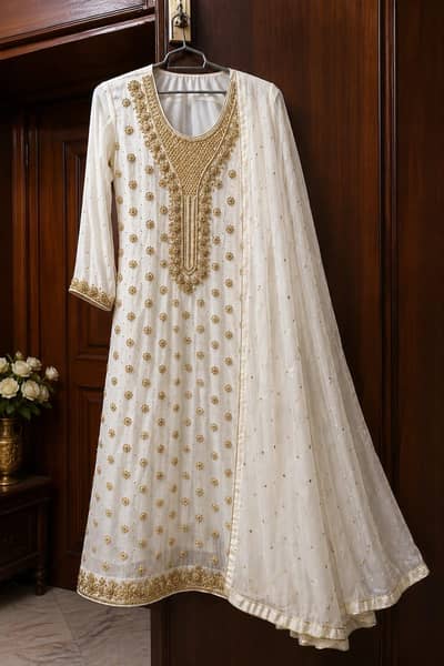 Off white nikkah dress