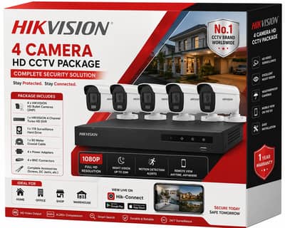 Hikvision 4 CCTV Cameras Package
