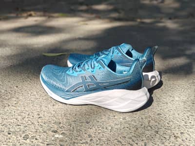 Blue running shoes