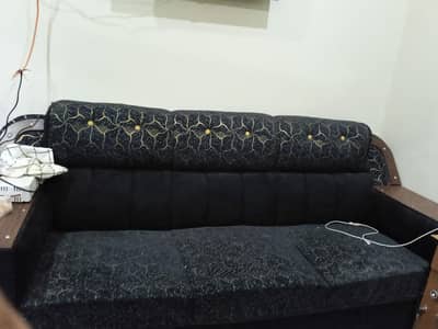 new sofa colour black and gold Mukammal set 03054827936