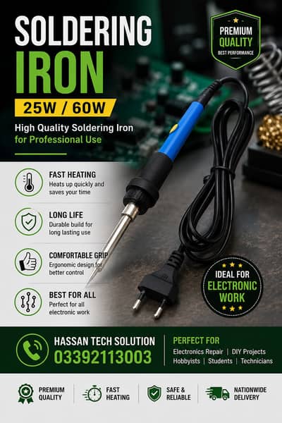 Soldering Iron 25W / 60W – Fast Heating Electric Soldering Pen