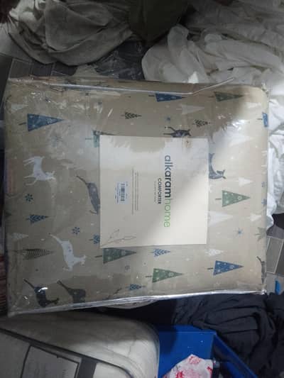 Premium Alkaram Home King Comforter - Elegant Deer & Tree Print