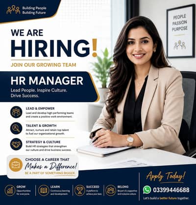 Female HR manager Required