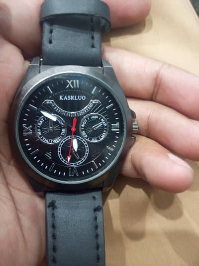 KASRLUO Men's Stylish Black Watch – Excellent Condition