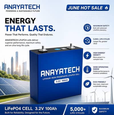 Lithium Battery Cell for Solar System | 3.2v 100Ah | Grade-A | Solar