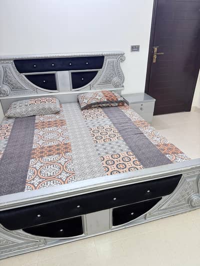 Bedroom Furniture For Sale - Bed, Mattress, Side Tables & Cupboard.