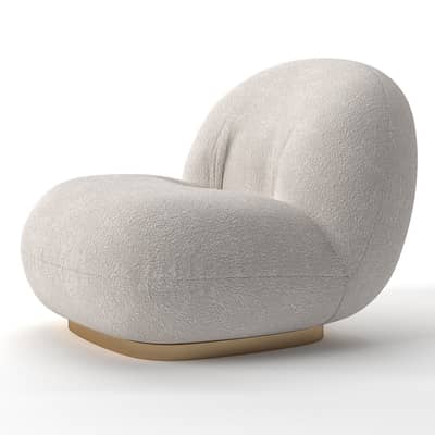 Luxury Modern 5-Seater Sofa Set – Cream/Off-White Bouclé & Leat