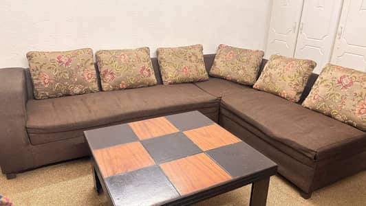 L shaped sofa used but neat n clean