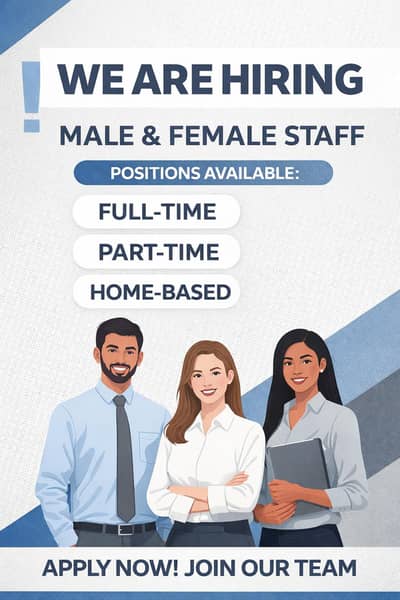 Hiring now on Urgent Bases