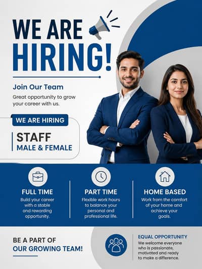 We are hiring staff female & male
