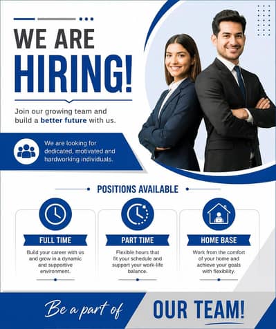 we are hiring staff male and female