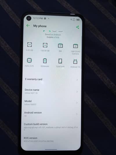 Infinix hot 10//% ok ha All ok ha. 10 by 8 condition hai