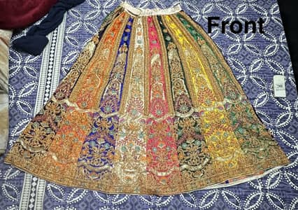 Heavy embroidered multi color Mehndi Lehenga with excellent condition