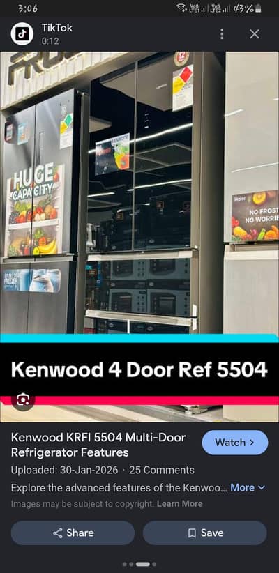 kenwood 4 doors Refrigerator