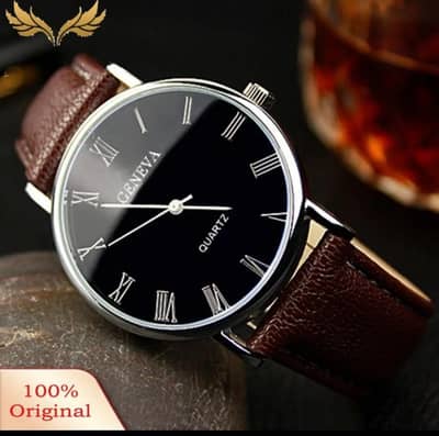 Geneva Leather strap watch