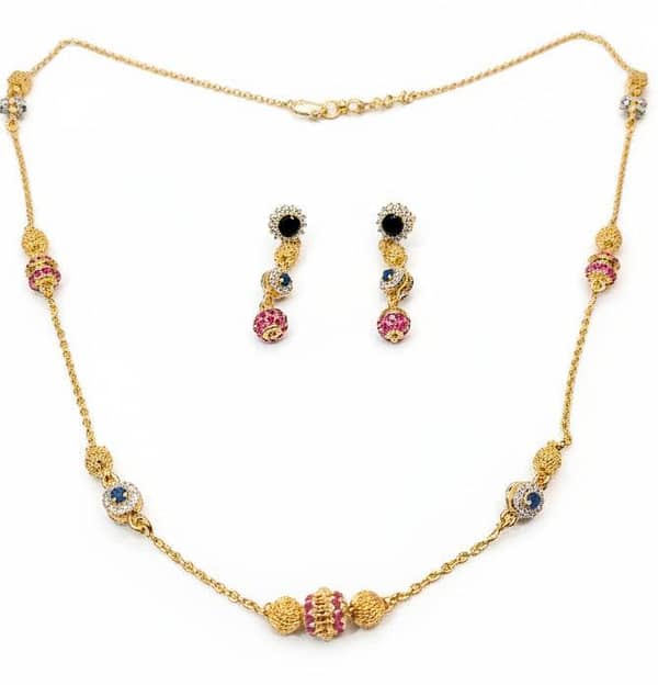 Royal Multi-Gemstone Bead Set – Gold Plated Silver | Time N Treasure