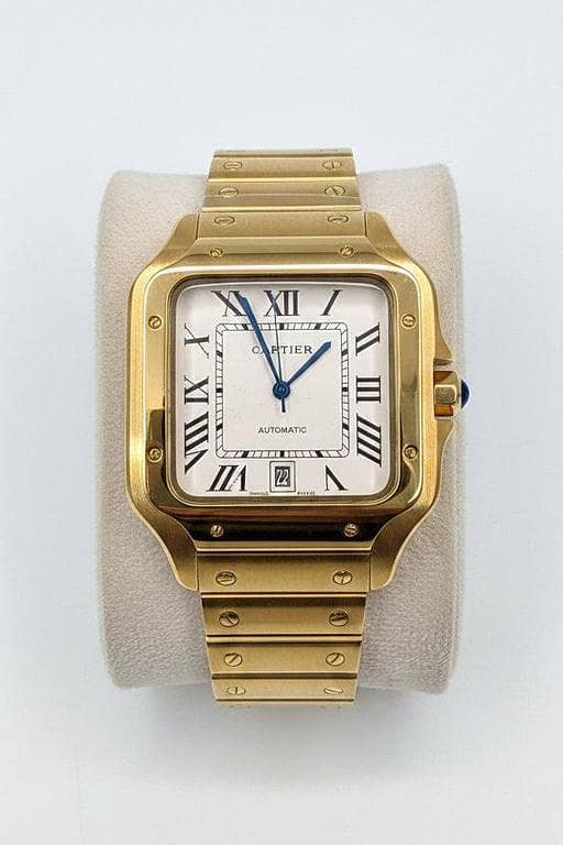 Gold Square Aviator Custom Watch – White Roman Dial | Time N Treasure