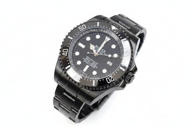 44mm Deep-Sea Black Ceramic PVD Custom Watch | Time N Treasure