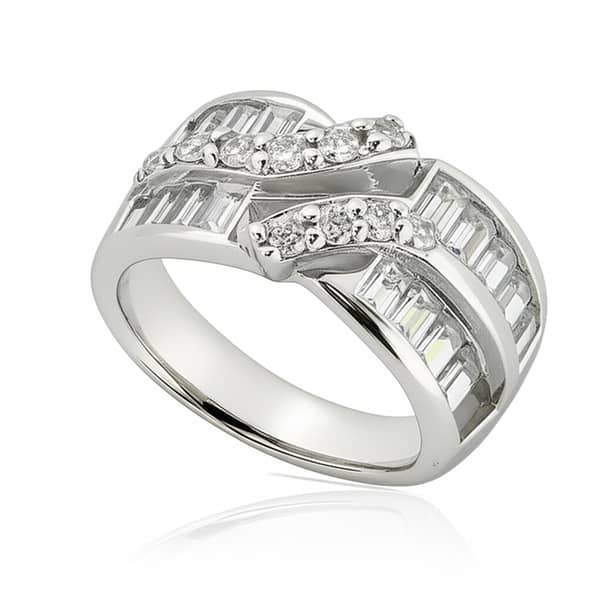 925 Silver Band with Brackets and Zircon