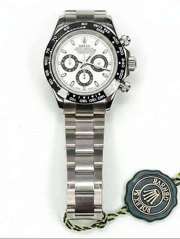 Daytona Panda Watch – White Dial with Black Subdials | Luxury Chronograph
