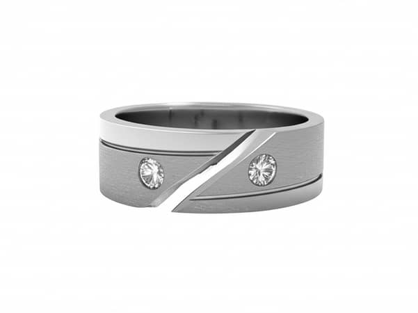 925 Silver 2-Stone Band Ring