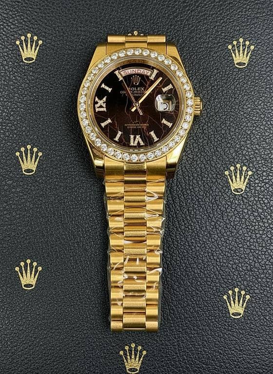 Day-Date Black Dial with Iced Out Bezel