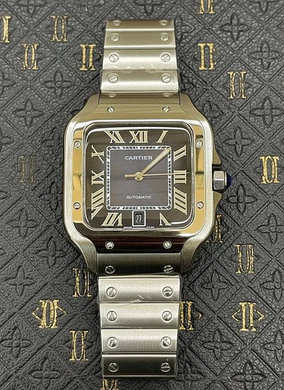 Cartier Santos Stainless Steel Blue Dial