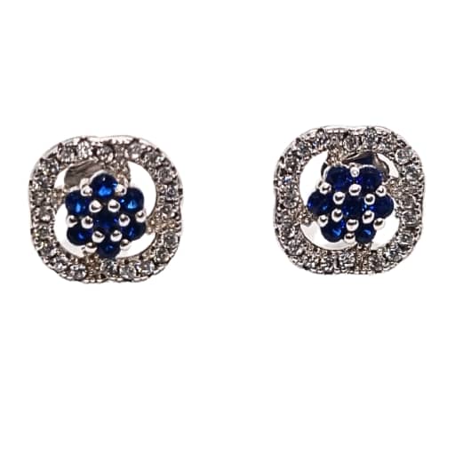 925 Silver White & Blue Zircon Tops