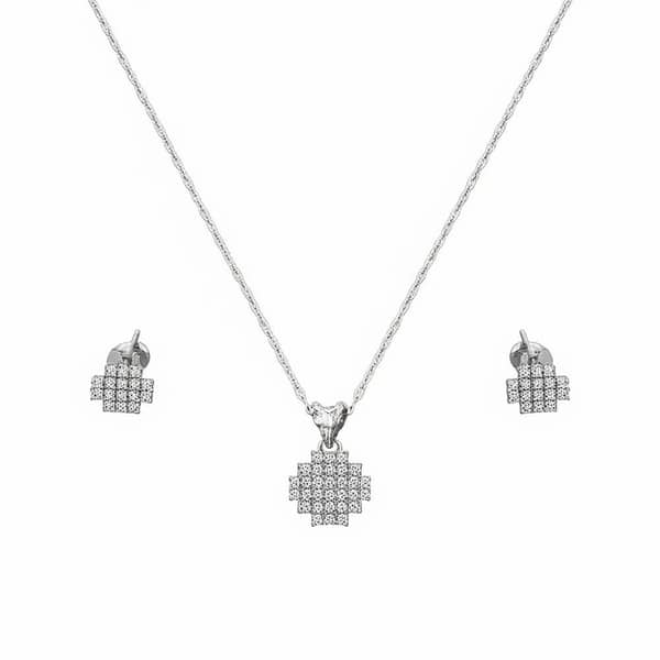 925 Silver Locket Set with Zircon Stone