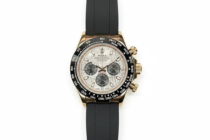 Cosmograph Daytona Watch – Rose Gold Case with Black Oysterflex Bracelet | Luxury Chronograph