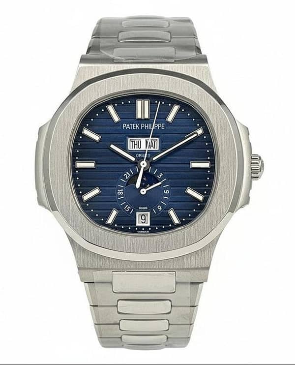 Nautilus Annual Calendar Watch – Blue Dial | Moon Phases | Luxury Timepiece