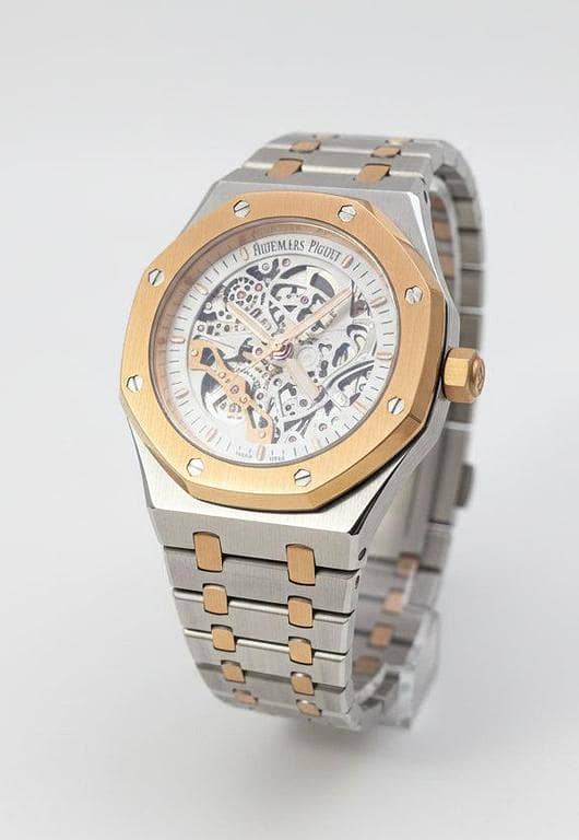 Royal Oak Skeleton Watch – Two-Tone Rose Gold & Stainless Steel | White Dial | Automatic Movement