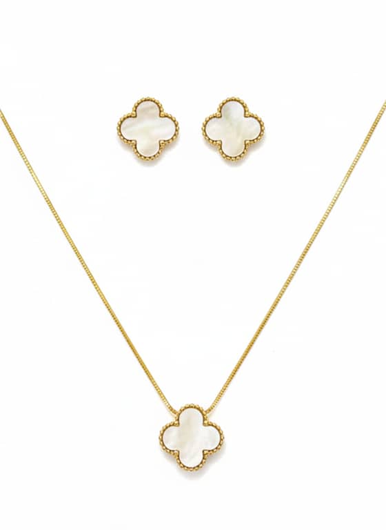 Van Cleef Inspired Locket Tops with Gray Pearl