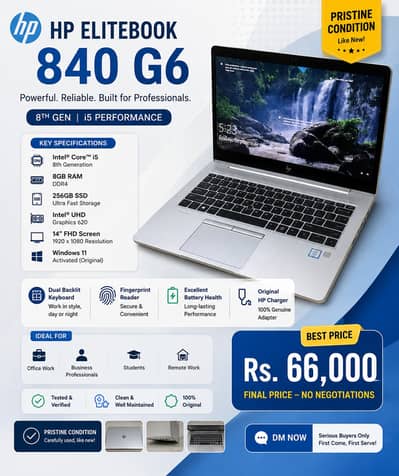 HP EliteBook 840 G6 Core i5 8th Gen | 8GB RAM 256GB SSD | FHD |