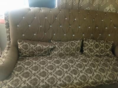 Elegant Golden-Brown 5-Seater Sofa Set – Comfortable & Luxury Design