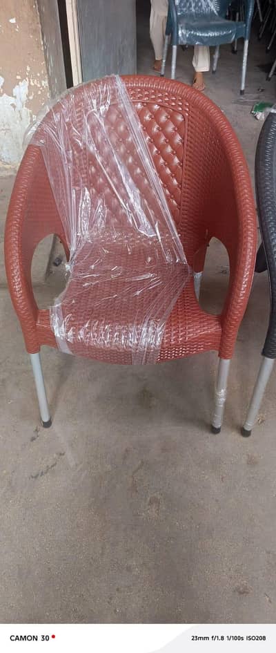 plastic chairs and tables