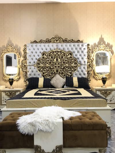 Bed set / furniture/ side tables / chinioti wood bed set