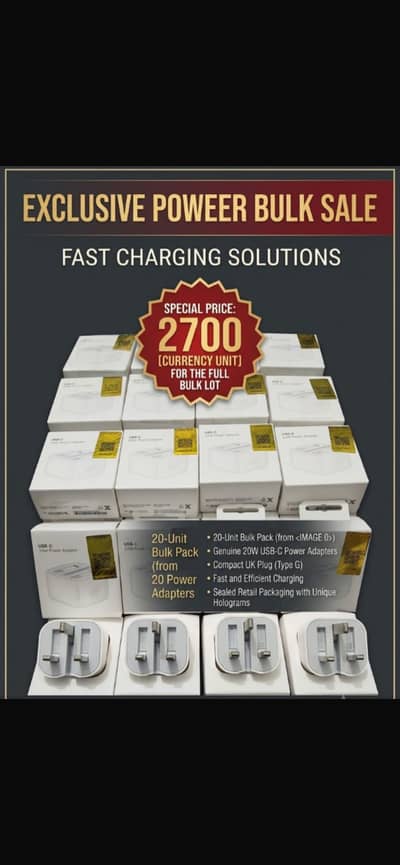 Genuine Apple 20W USB-C Power Adapter (UK Plug - 3 Pin Wall Charger)