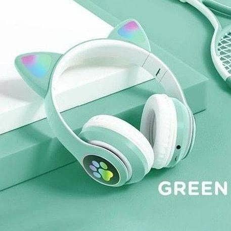 STN-28 Wireless Bluetooth Cat Ear Headphones with RGB LED Light | Foldable Over-Ear Gaming Headset for Girls Kids | Stereo Sound Headphones with Mic | Noise Cancelling, Rechargeable, Lightweight Headphones for Mobile, Tablet, Laptop, PC, Music & Calls