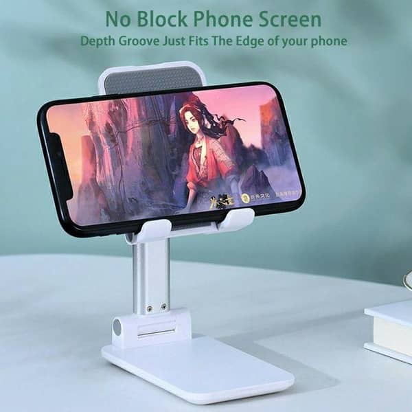 Adjustable Folding Desktop Phone Stand for Phones and Tablets