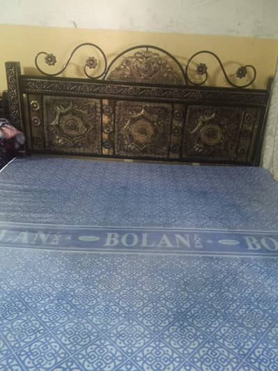 Used Iron Bed with Mattress - Strong & Good Condition