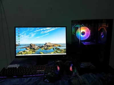 pc with All system 16 gb ram i5 8th gen monitor 22 inch 4GB grap card