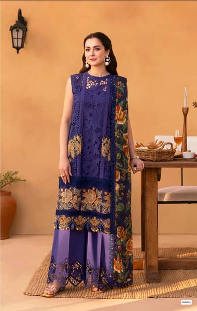  Royal Violet Embroidered 3 Piece Suit