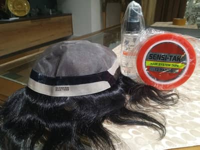 hair patch (wigs) orignal human hair with red roll and shiner