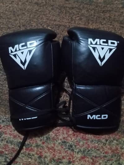 Used Mcd Leather Lace up Boxing Gloves