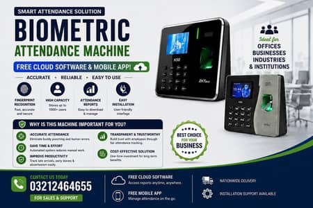 Face Fingerprint Card Attendance Machine Door Lock, Cloud & Mobile App