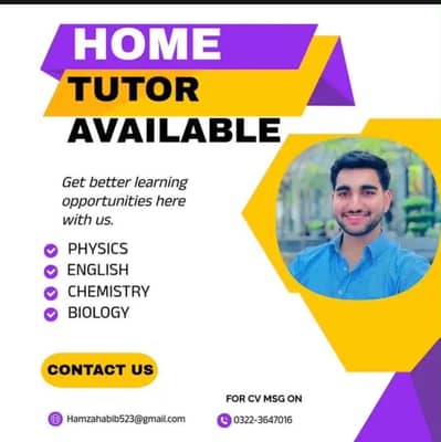 Experienced Home Tutor – Science,General Subjects & O/A levels